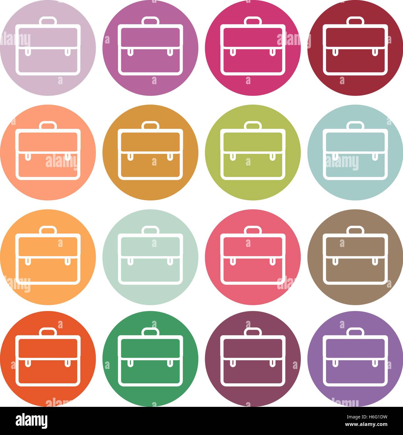 Briefcase icon. vector illustration. Flat design style. Set Stock ...