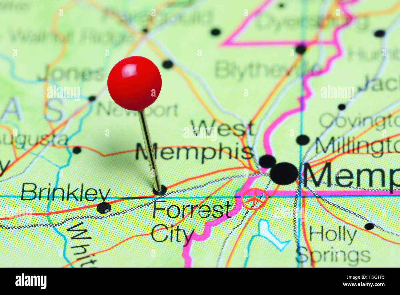 Map Of Forrest City Arkansas Forrest City Pinned On A Map Of Arkansas, Usa Stock Photo - Alamy