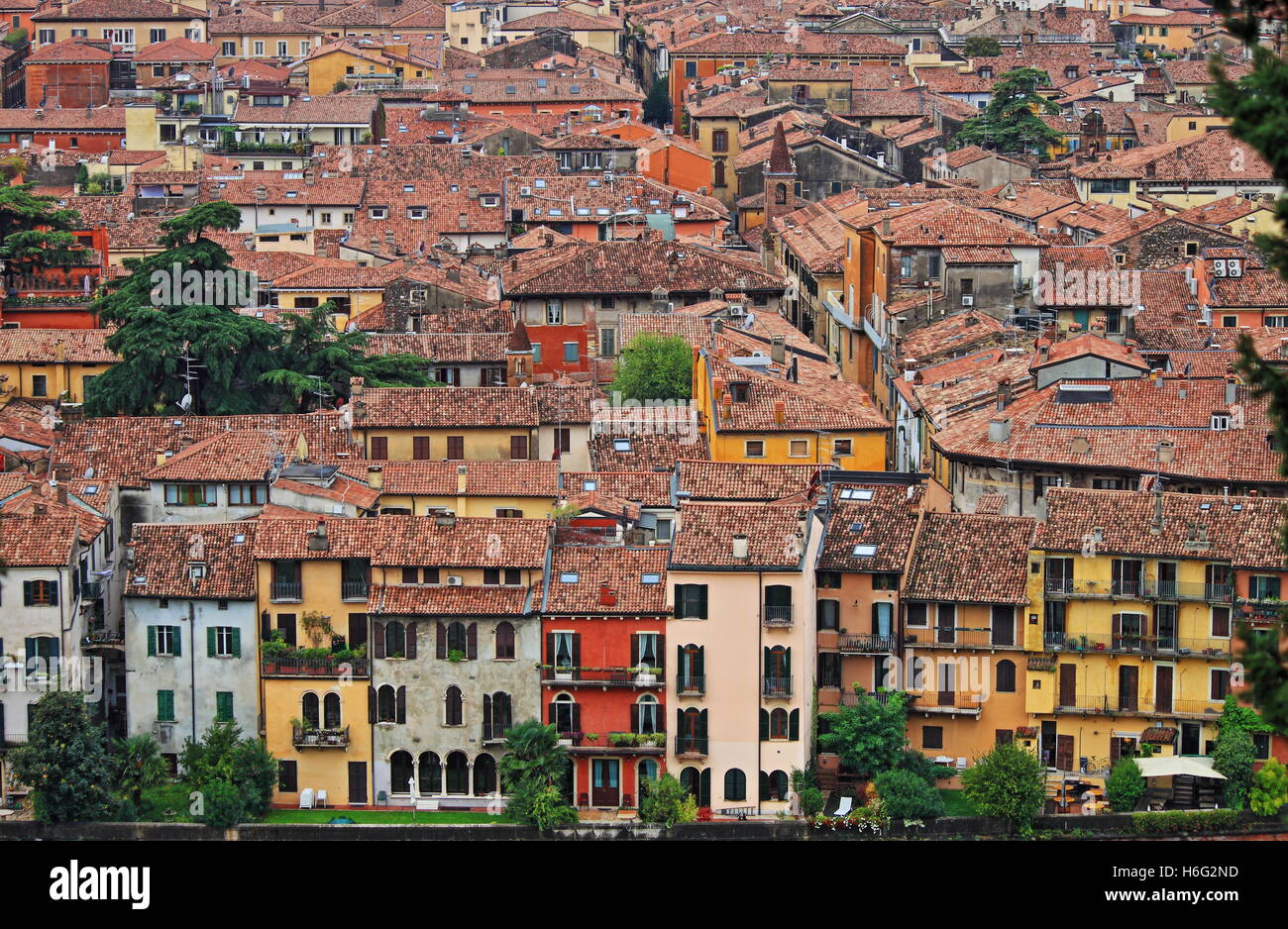Colourful houses in Verona, Italy HDR Stock Photo Alamy