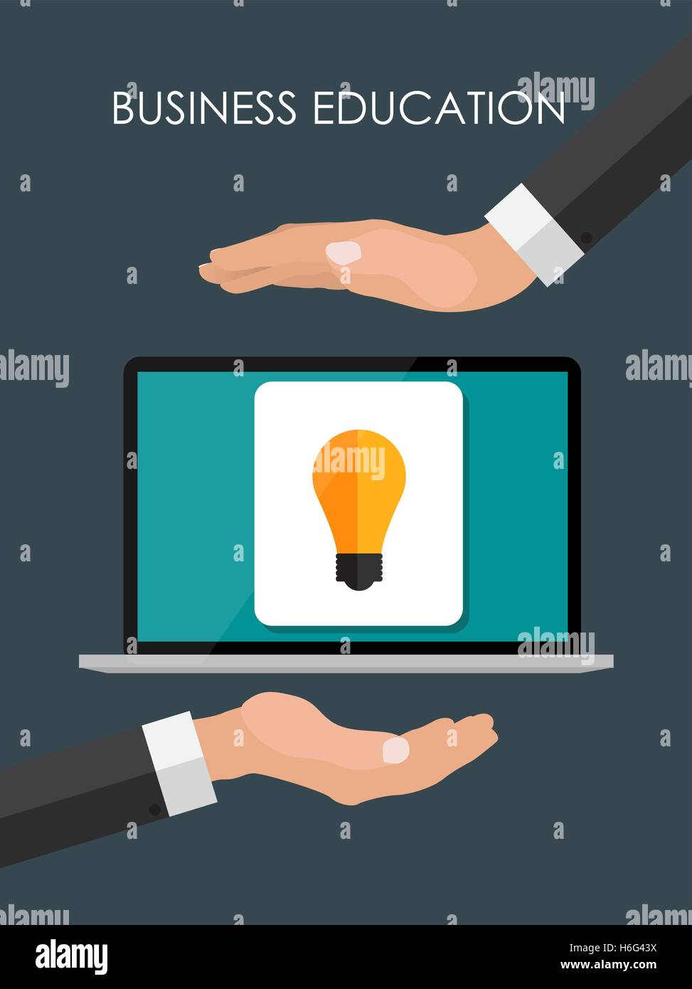 Helping Hand. Business Education Concept. Trends and innovation Stock