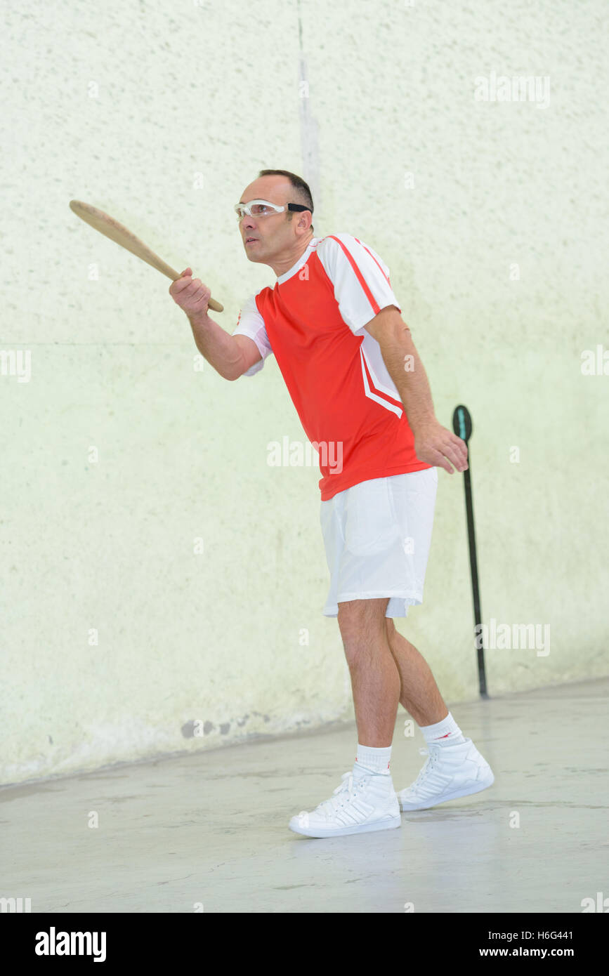 Man playing racket sport Stock Photo