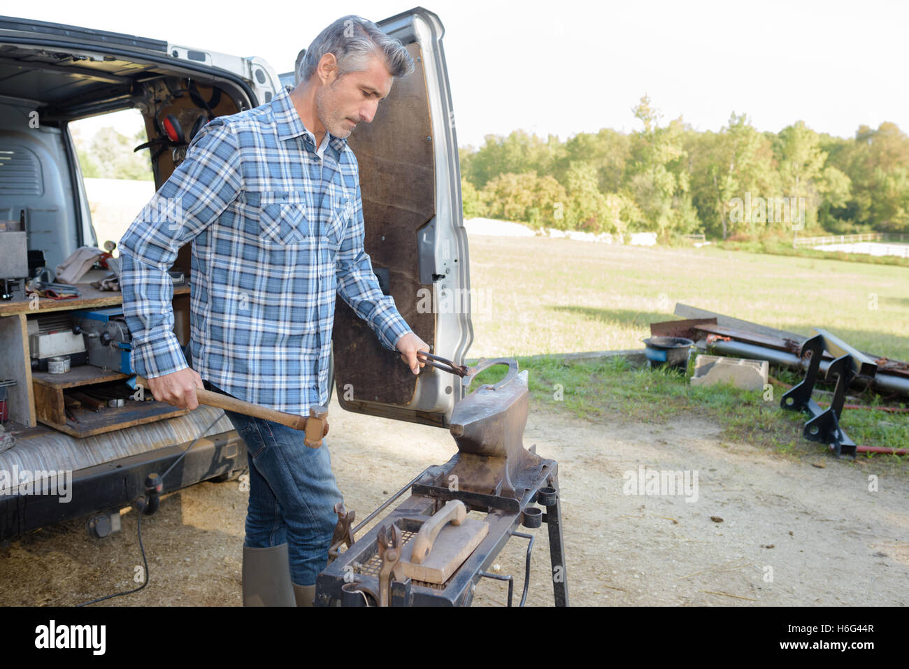 carpenter and van Stock Photo Alamy