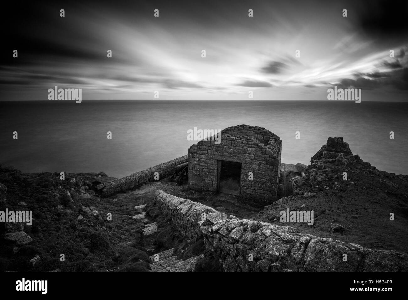 The Battery on the west coast of Lundy Island, Bristol Channel Stock Photo