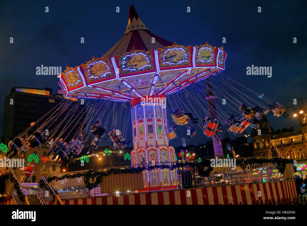 Glasgow Christmas celebration Square lights ice skating party