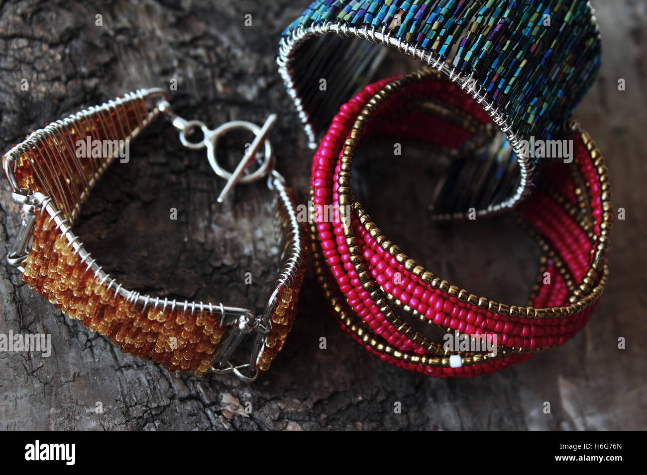 Colorful bracelets Stock Photo