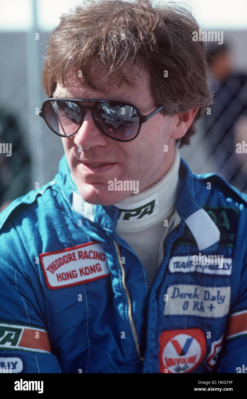 Derek Daly Irish Formula 1 driver at 1982 US GP West, Long Beach Stock Photo