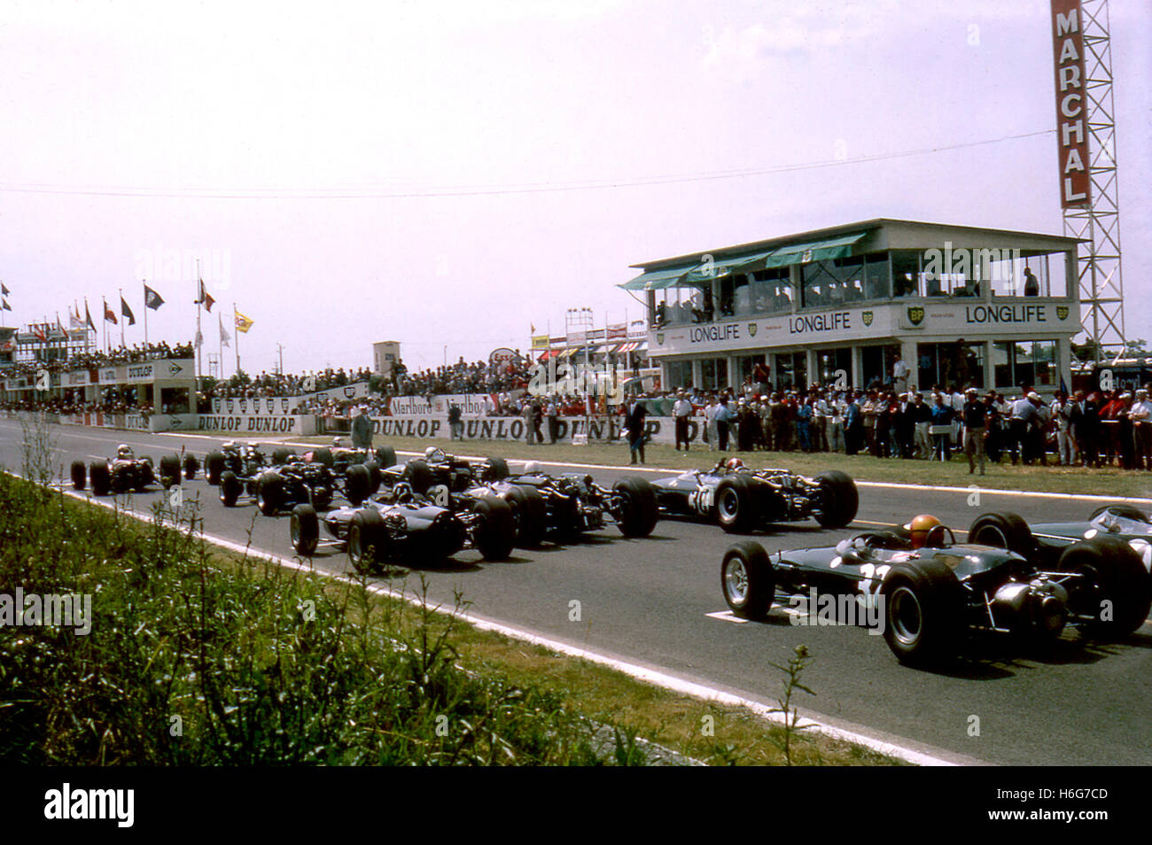FRENCH GP REIMS START  GRID FROM REAR 300 1966 Stock Photo