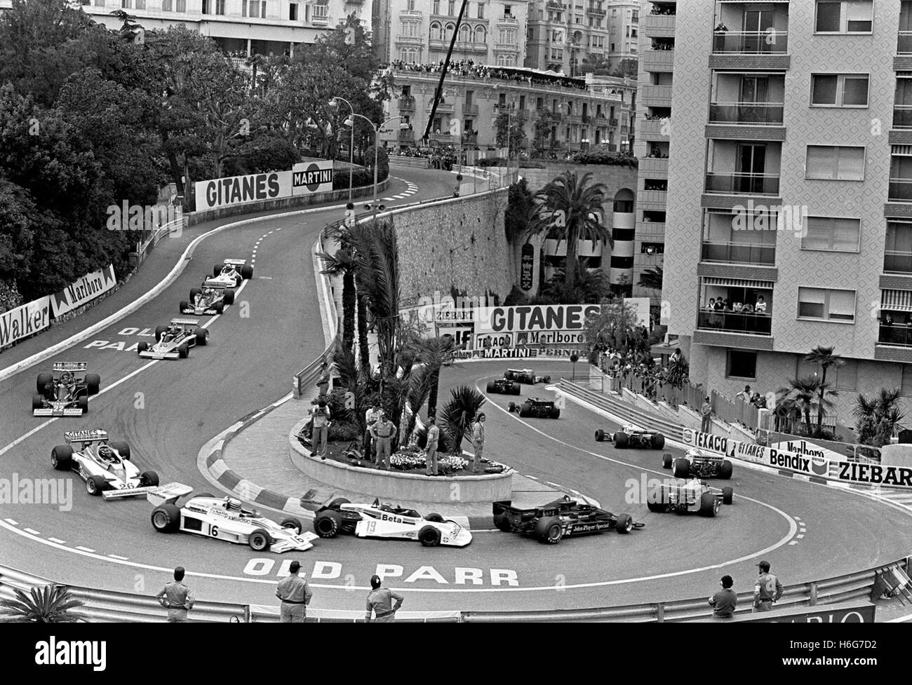 Monaco GP, Opening lap  1977 Stock Photo