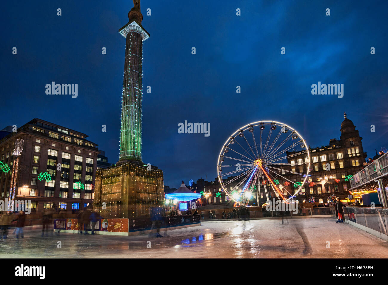 Square Glasgow, Christmas lights and decorations, Scotland, UK