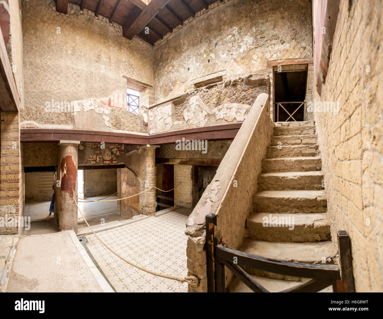 A house in Herculaneum Italy, preserved after the eruption of Mount