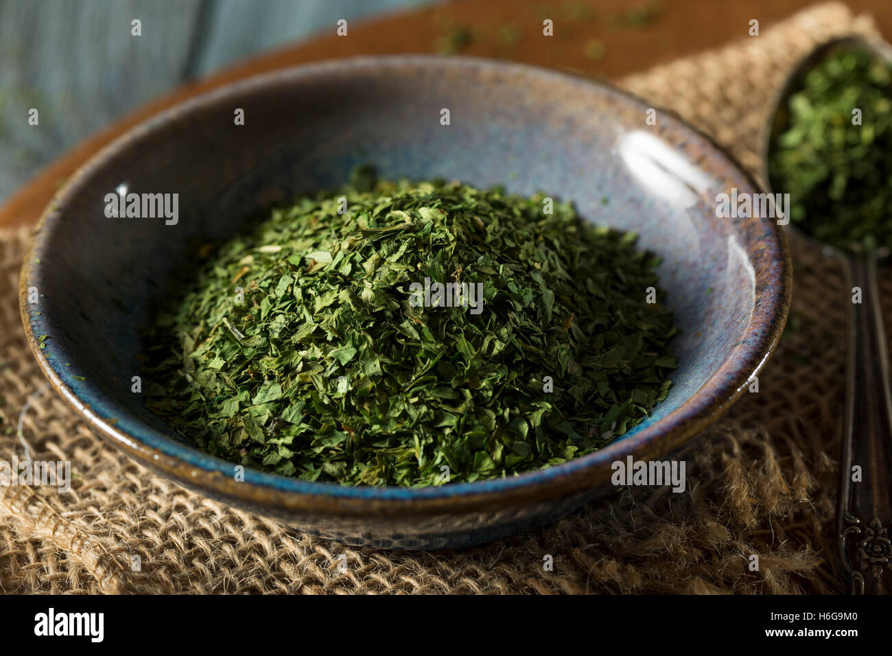 Dry Organic Green Parsley Flakes Ready for Cooking Stock Photo Alamy