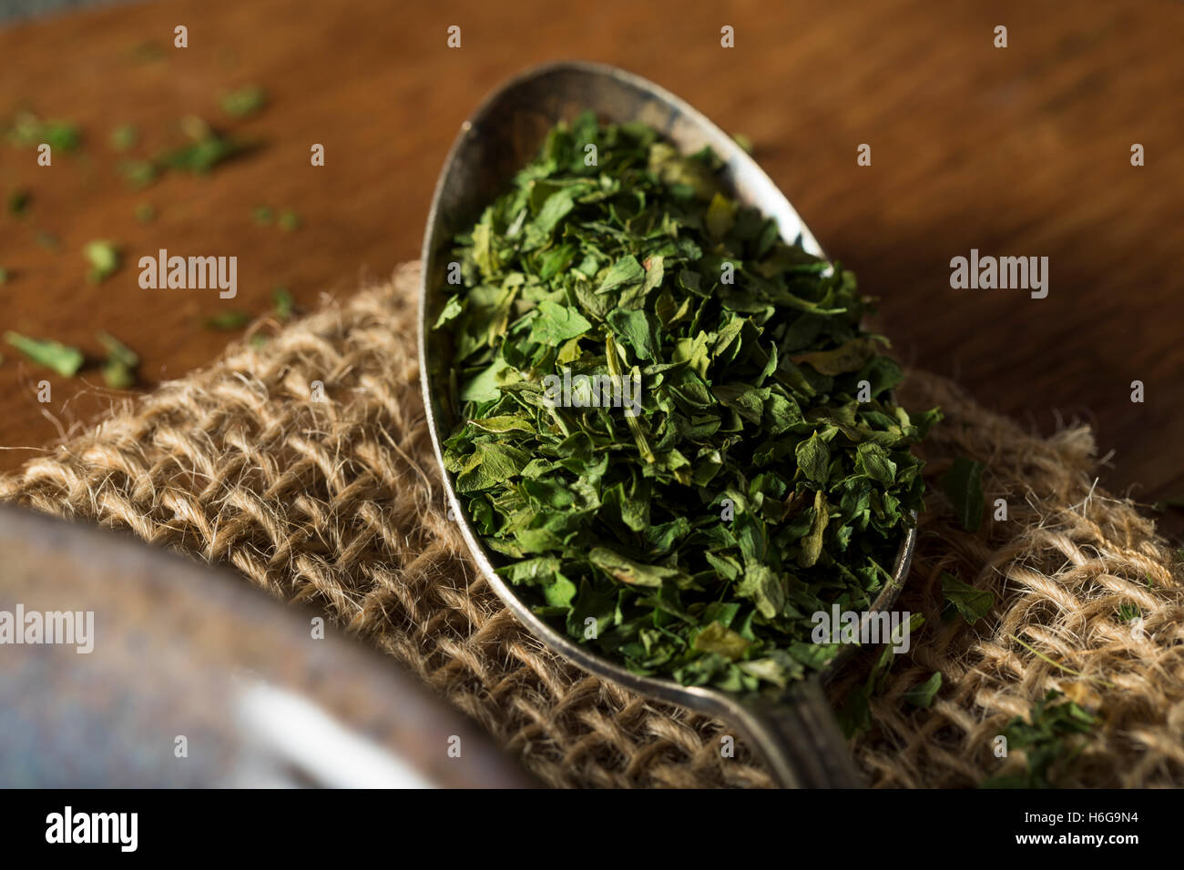 Dry Organic Green Parsley Flakes Ready for Cooking Stock Photo Alamy