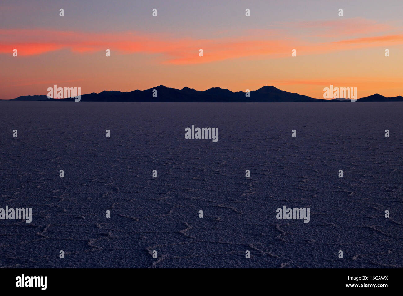 Salar de Uyuni, salt lake, Bolivia, sunset Stock Photo Alamy