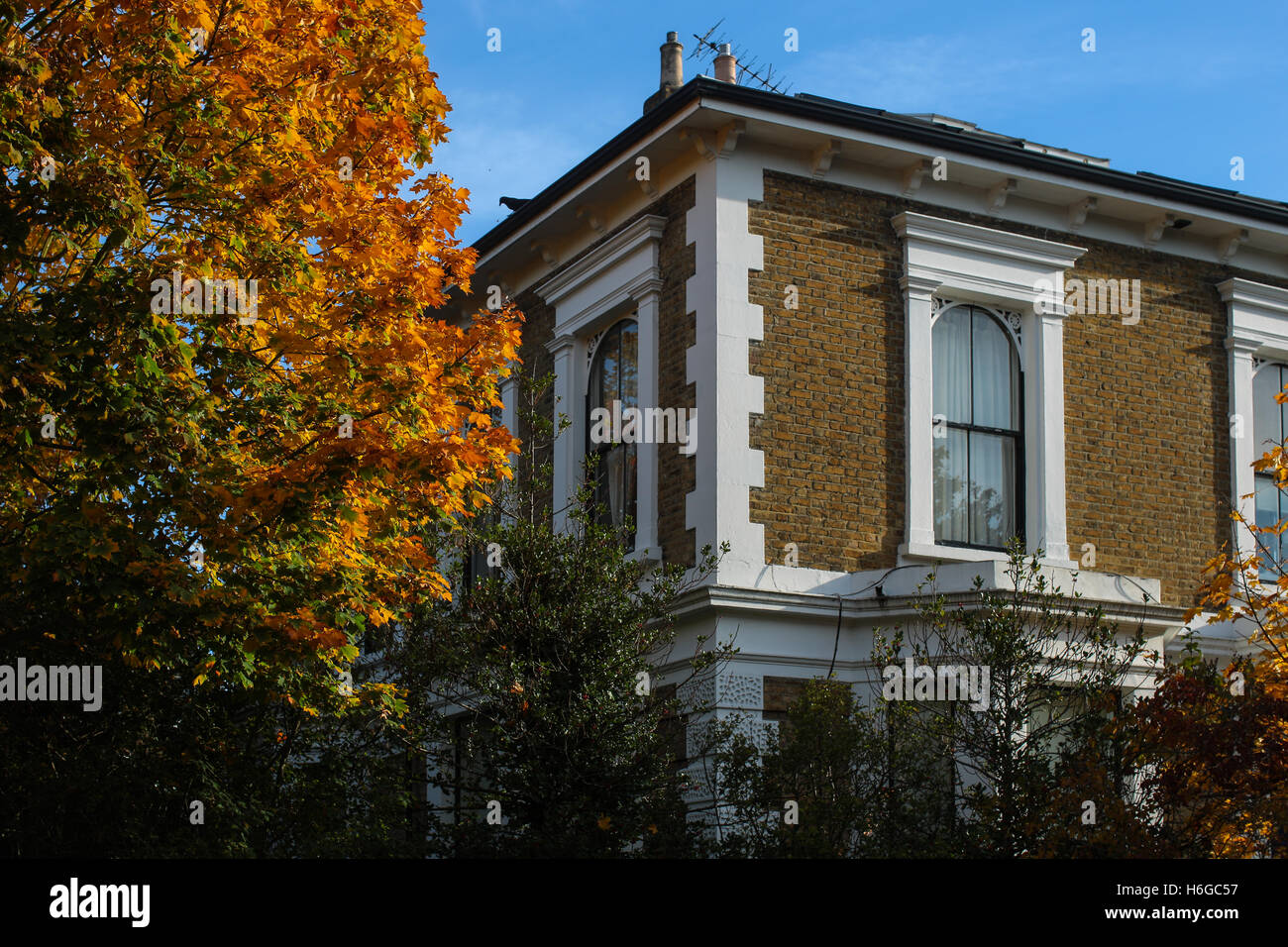 A Victorian house on a suburban street in Augumn. From a series of