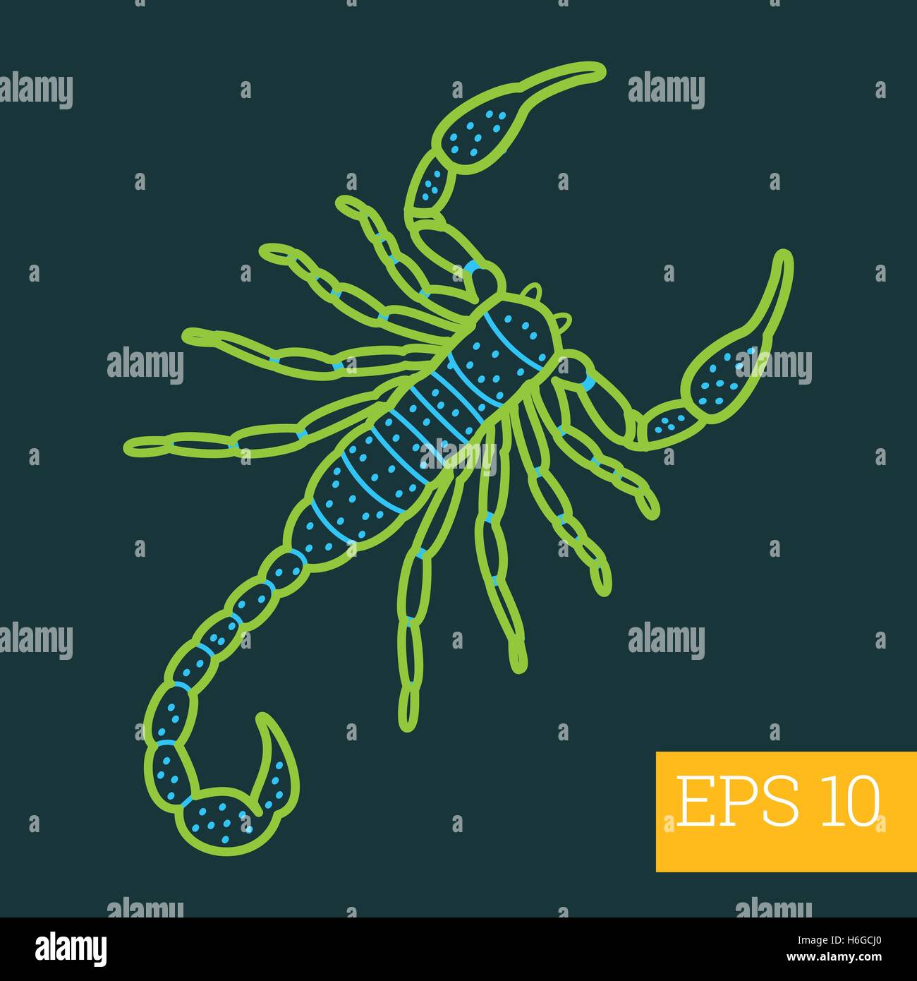 scorpion insect outline vector Stock Vector