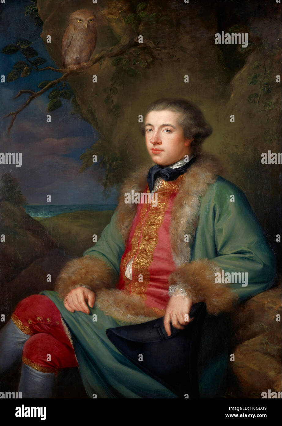 James Boswell. Portrait of James Boswell  (1740–1795), the 18th century Scottish biographer and diarist, by George Willison, oil on canvas, 1765. Stock Photo