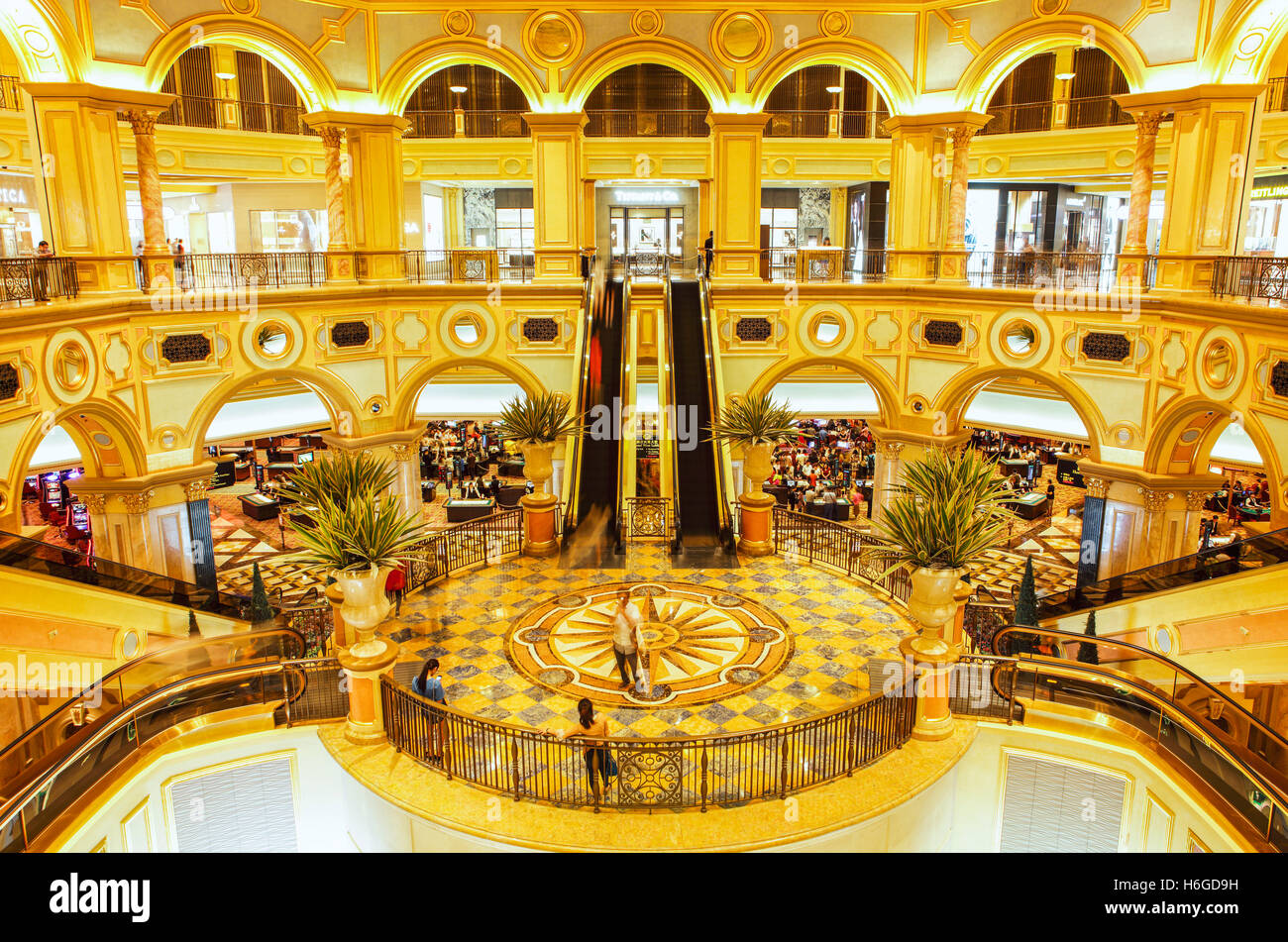 The Great Hall of the Venetian Hotel and Casino, Cotai, Macao. Stock Photo