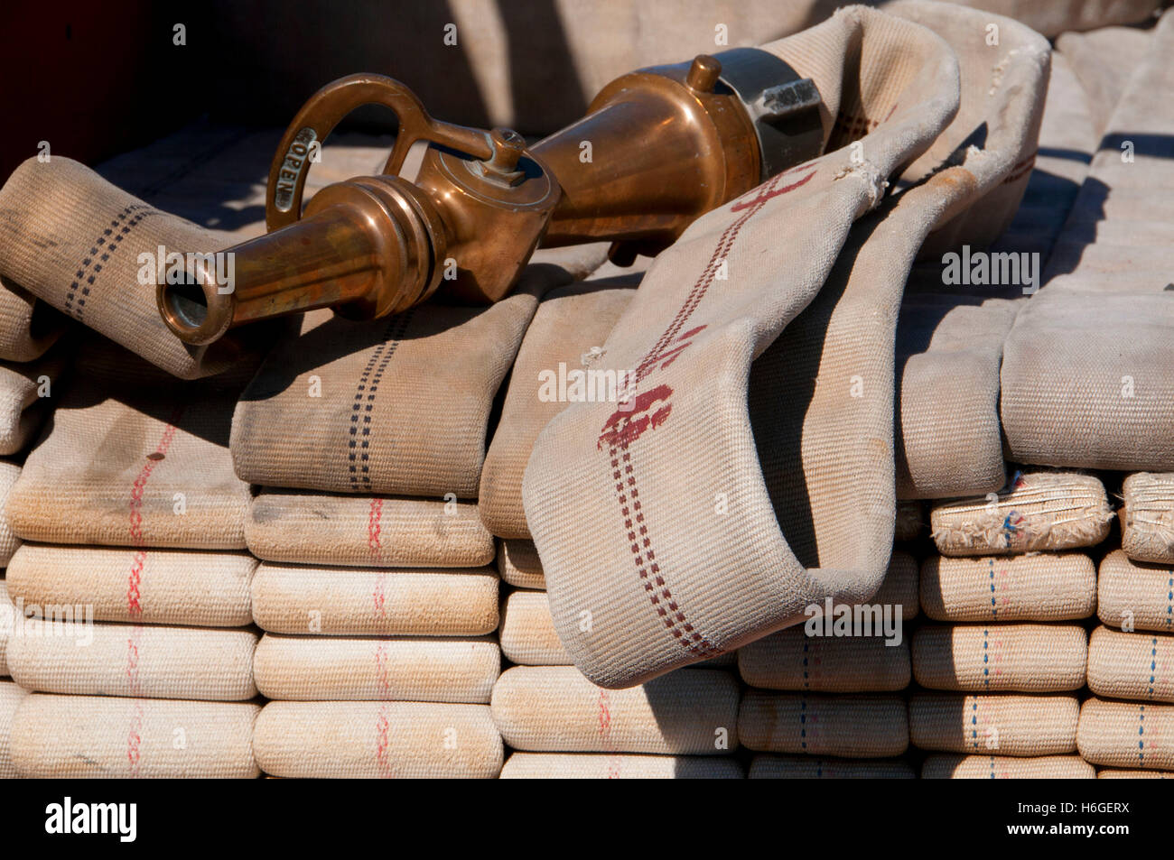 Antique fire hose hi-res stock photography and images - Alamy