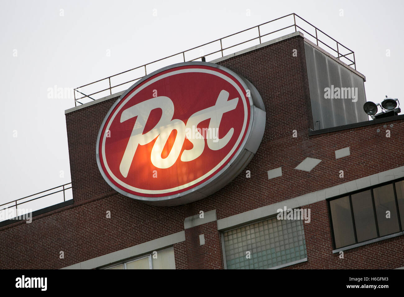 A logo sign outside of a facility occupied by Post Holdings Inc., in
