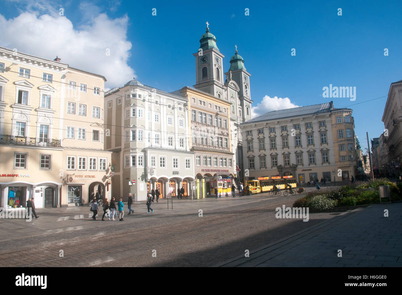 View of Hauptplatz, Linz, Austria Stock Photo