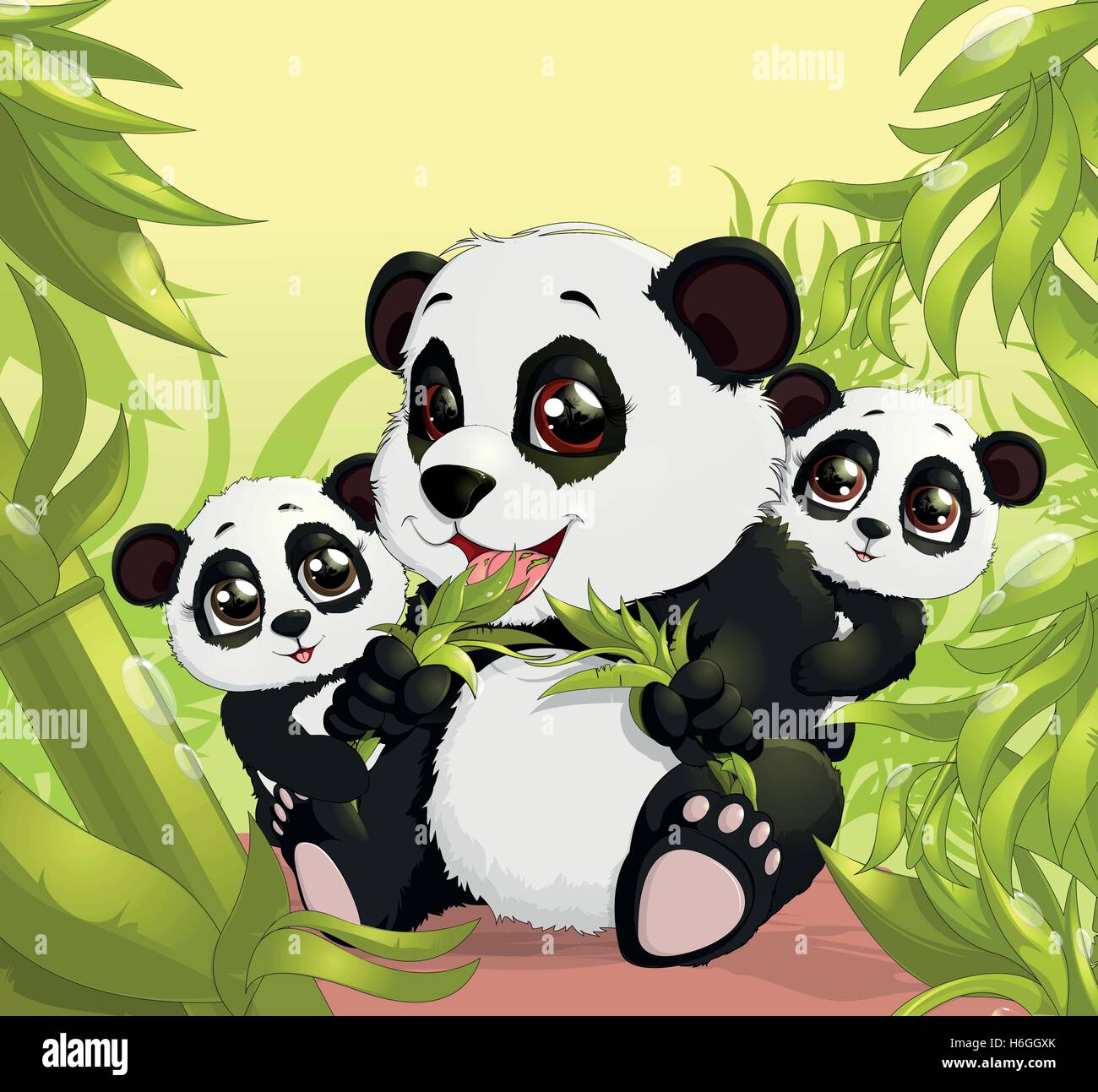 Baby panda bamboo Stock Vector Images - Alamy
