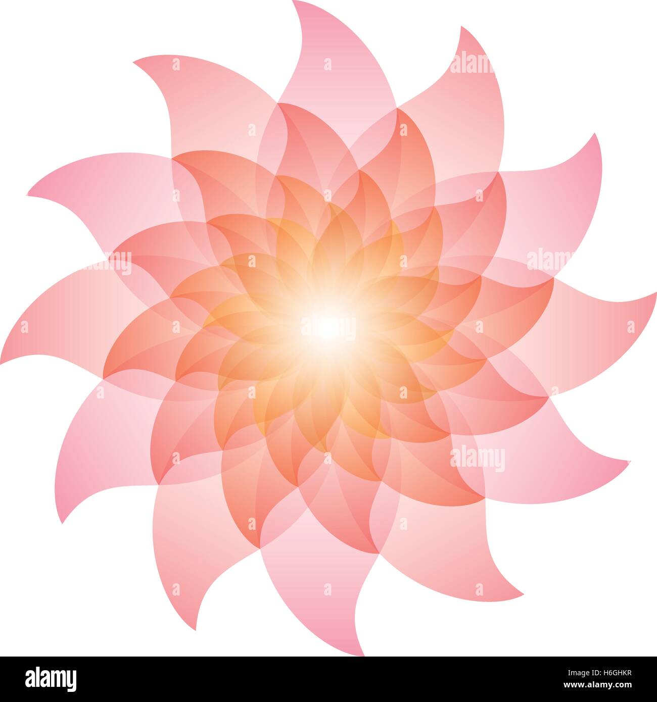 Beautiful Pink Lotus Flower Icon. Vector EPS10. Stock Vector