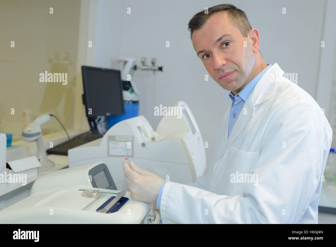 Portrait of lab technician at work Stock Photo