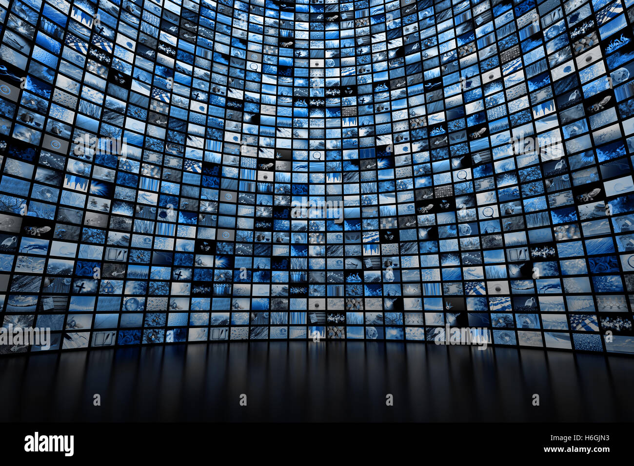Giant multimedia video and image wall Stock Photo Alamy