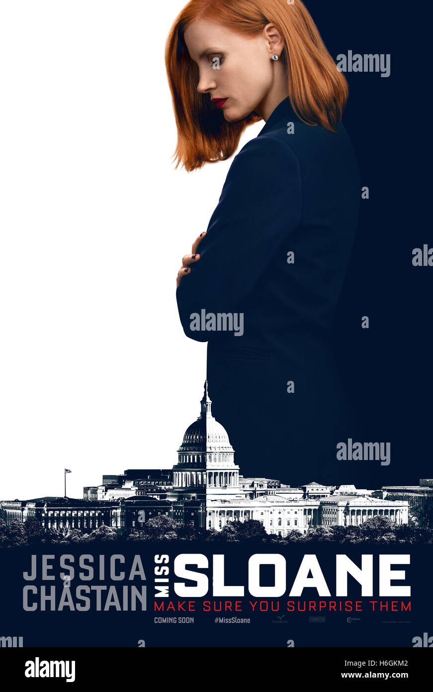 RELEASE DATE: November 25, 2016 TITLE: Miss Sloane  STUDIO: Archery Pictures DIRECTOR: John Madden PLOT: A story of a brilliant and ruthless lobbyist who is notorious for her unparalleled talent and her desire to win at all costs, even when it puts her own career at risk STARRING: Jessica Chastain as Elizabeth Sloane (Credit: c Archery Pictures/Entertainment Pictures/) Stock Photo