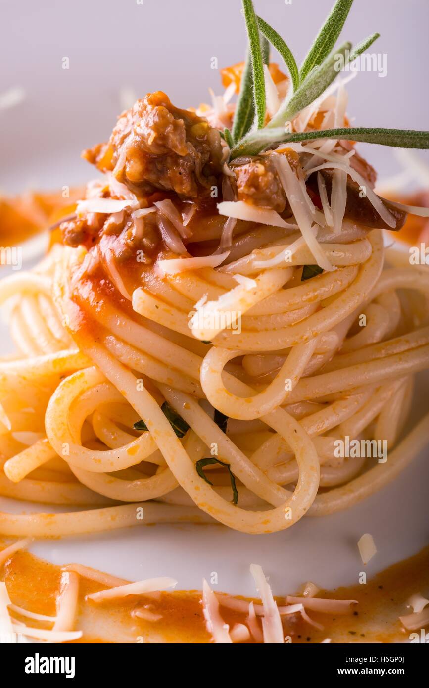 Vertical Photo Of Single Portion Of Spaghetti Pasta Food Orange Stock Photo Alamy