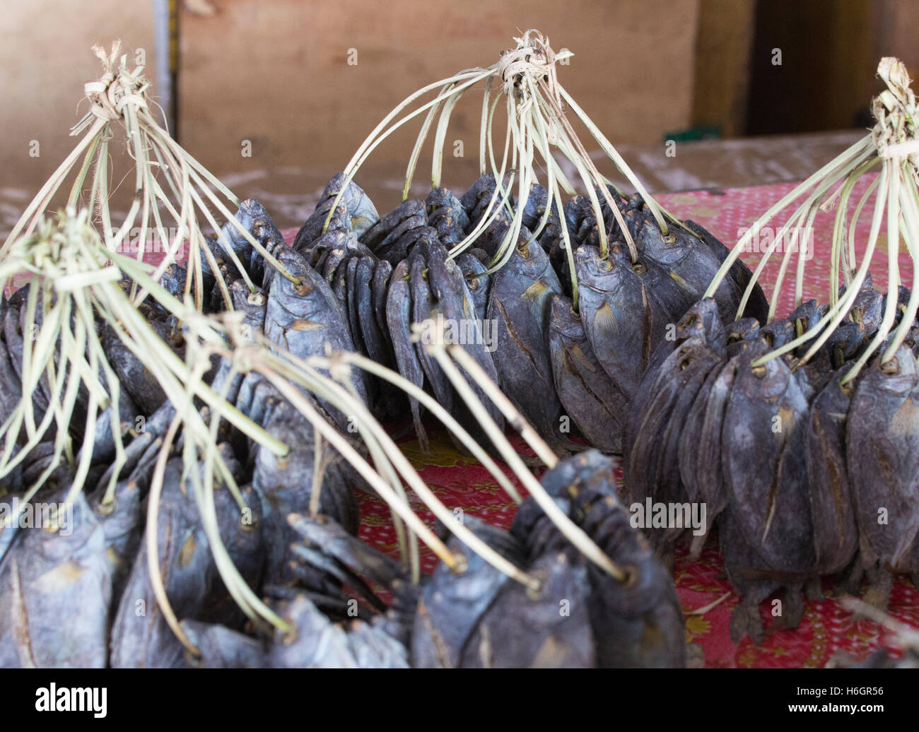 Dried fish for sale at market in Indonesia Stock Photo Alamy