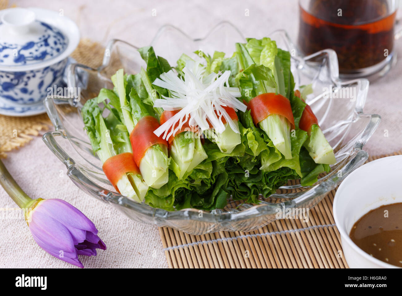 Vegetable dish, Chinese cooking Stock Photo Alamy