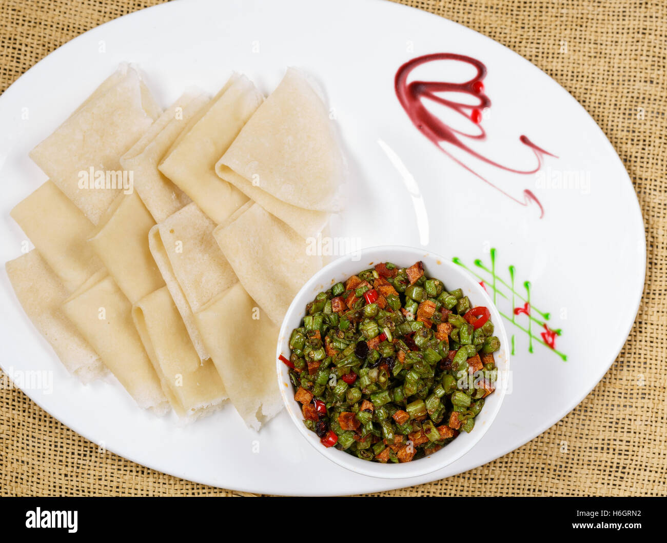 Vegetable dish, Chinese cooking Stock Photo Alamy