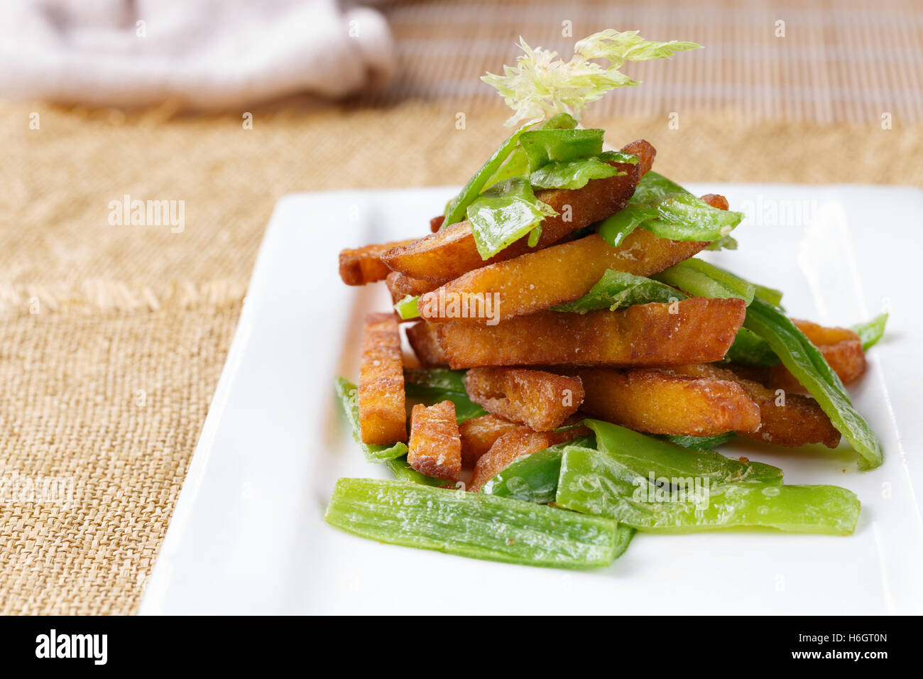 Vegetable dish, Chinese cooking Stock Photo