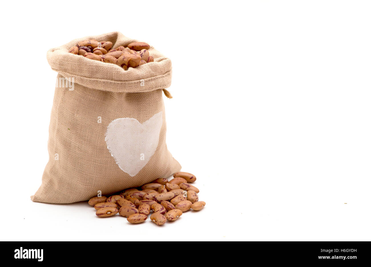 Pinto beans bag on white background Stock Photo Alamy