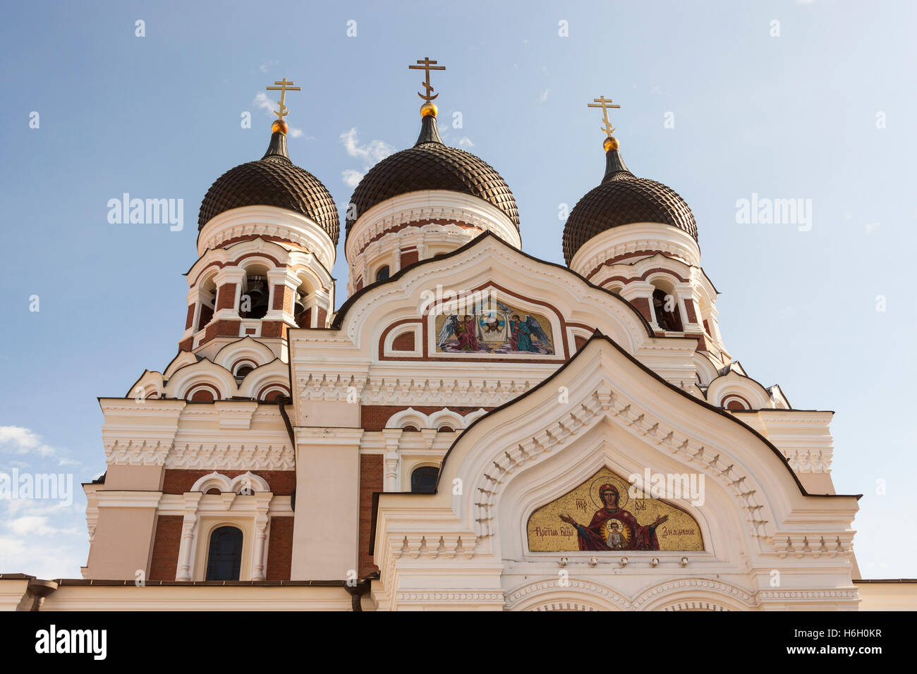 Orthodox Cathedral of Alexander Nevsky, Toompea, Old Town, Tallinn, Estonia Stock Photo