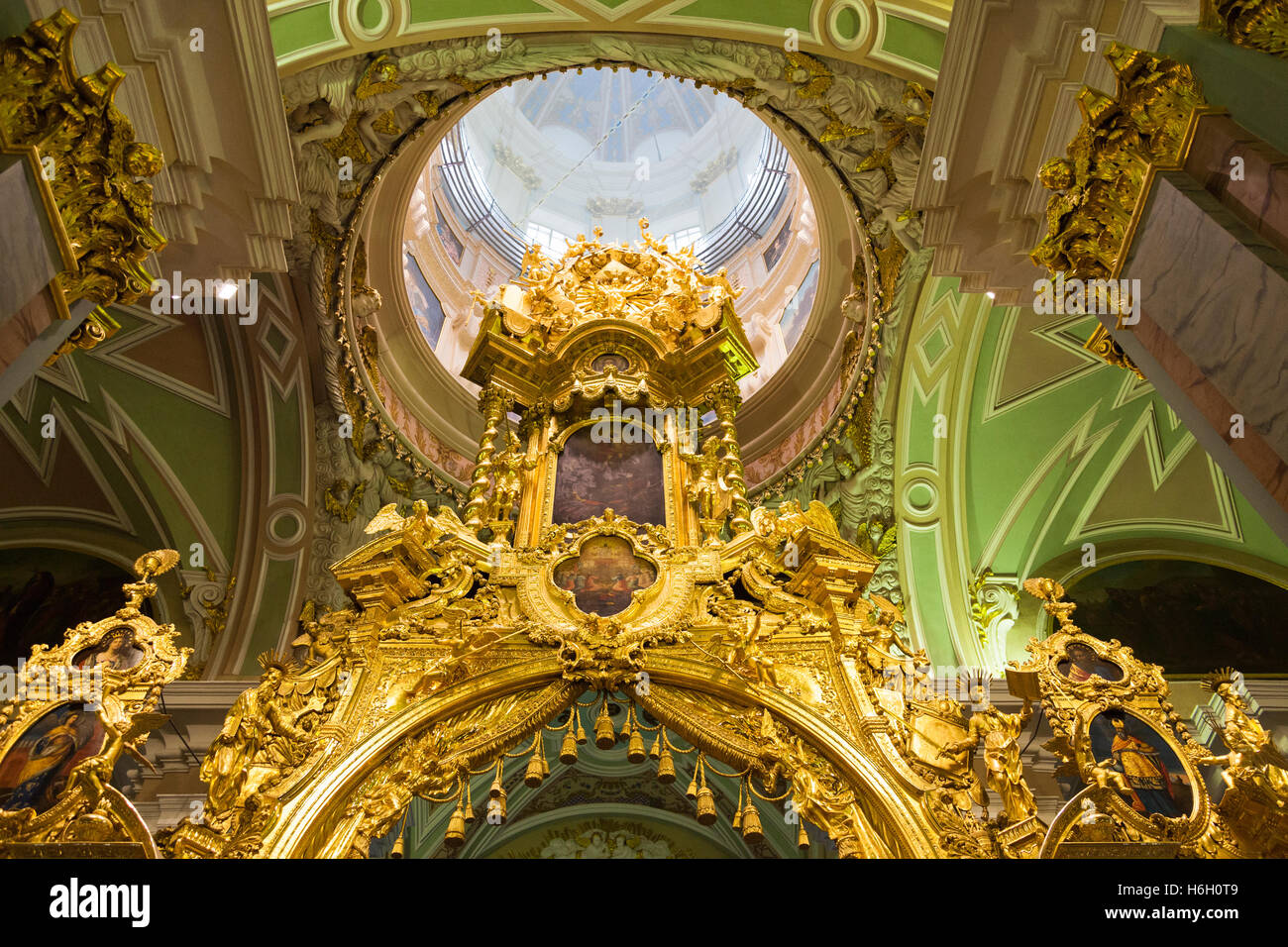Part of the iconostasis, St Peter and St Paul Cathedral, Peter and Paul Fortress, St Petersburg, Russia Stock Photo