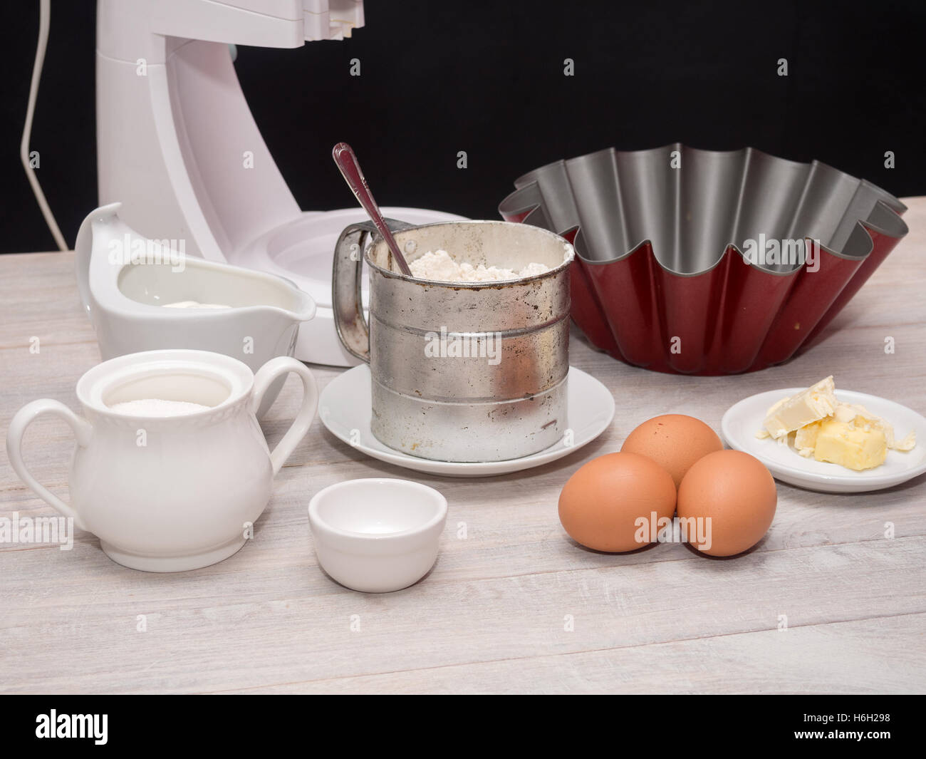 Baking Ingredients. Making Yogurt Cake Stock Photo Alamy