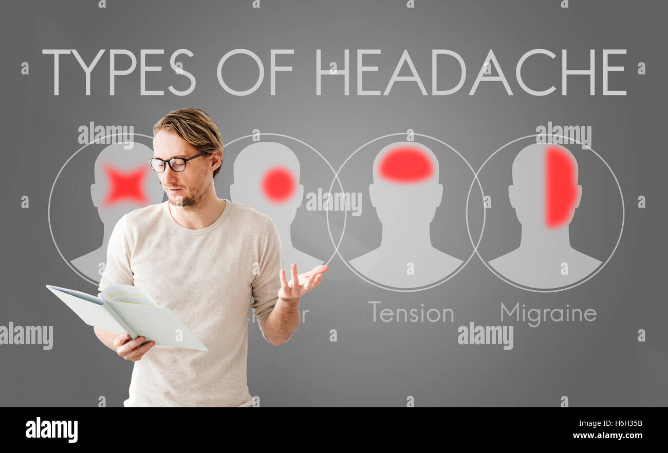 Headache Symptom Migraine Tension Cluster Concept Stock Photo