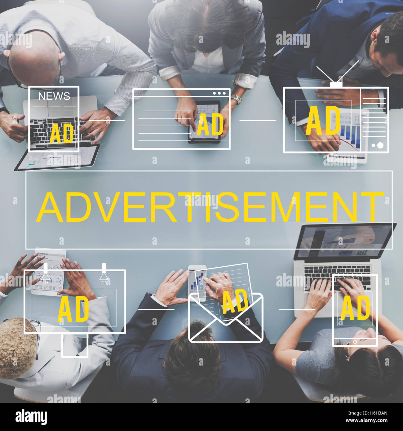 Advertisement ads commercial marketing advertising branding concept