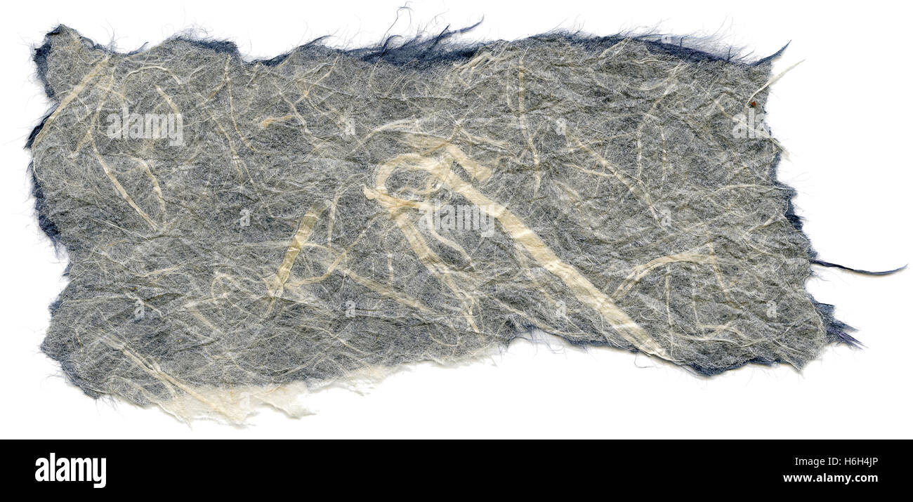 Texture of white & blue rice paper with torn edges. Isolated on white ...