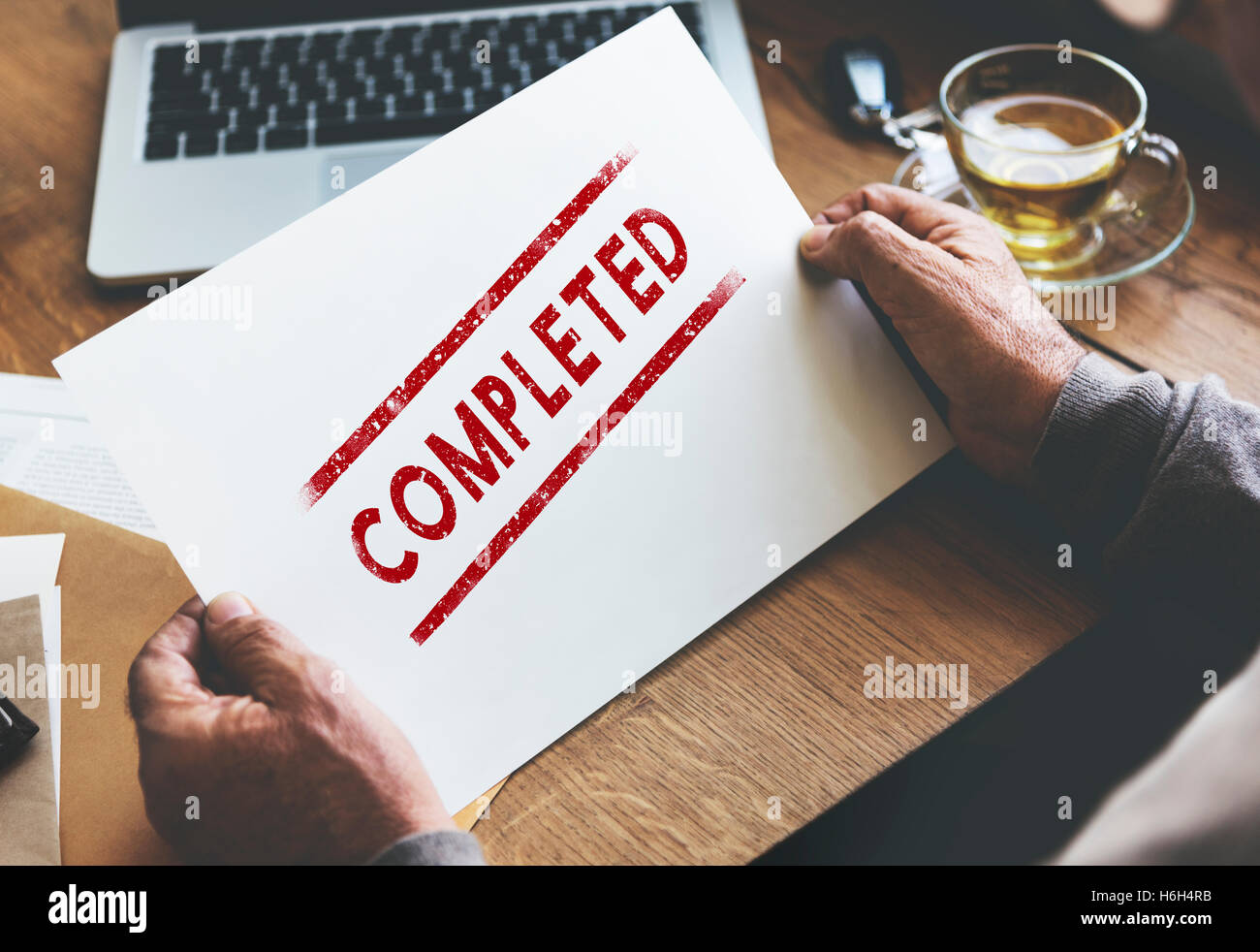 Completed Accomplishment Finished Achievement Concept Stock Photo - Alamy