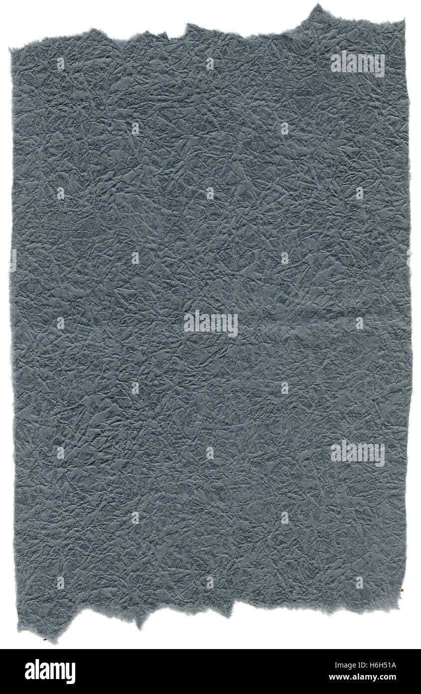 Texture of gray rice paper with torn edges. Isolated on white ...