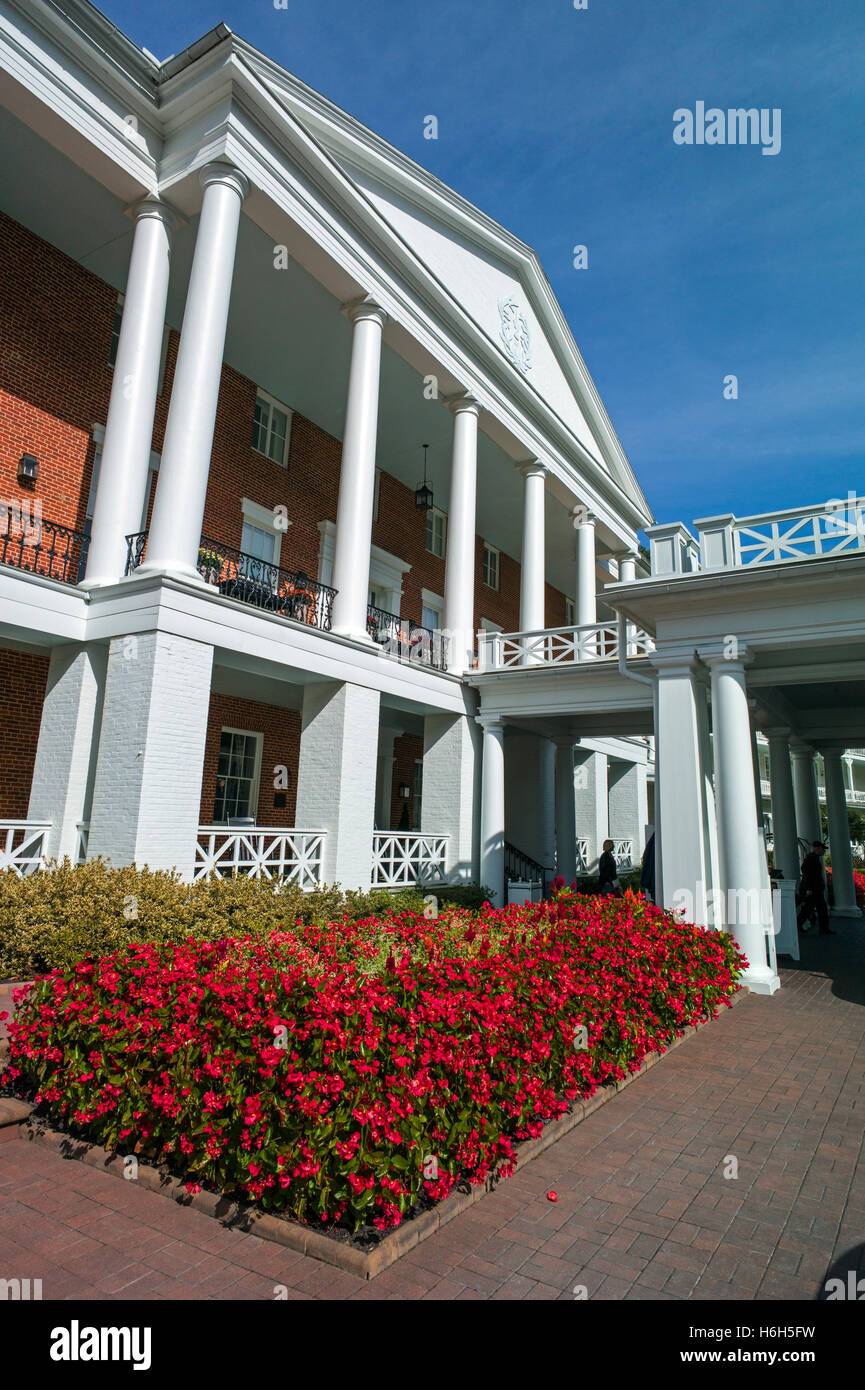 Exterior view of inn; clear sunny day; Omni Bedford Springs Resort