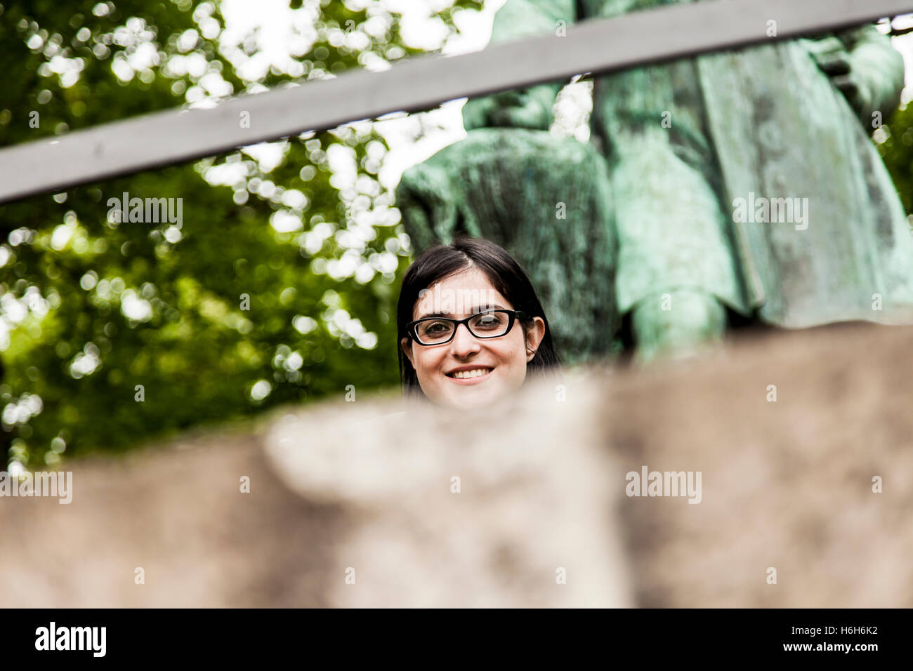 Portrait of a woman in the park at the afternoon Stock Photo - Alamy