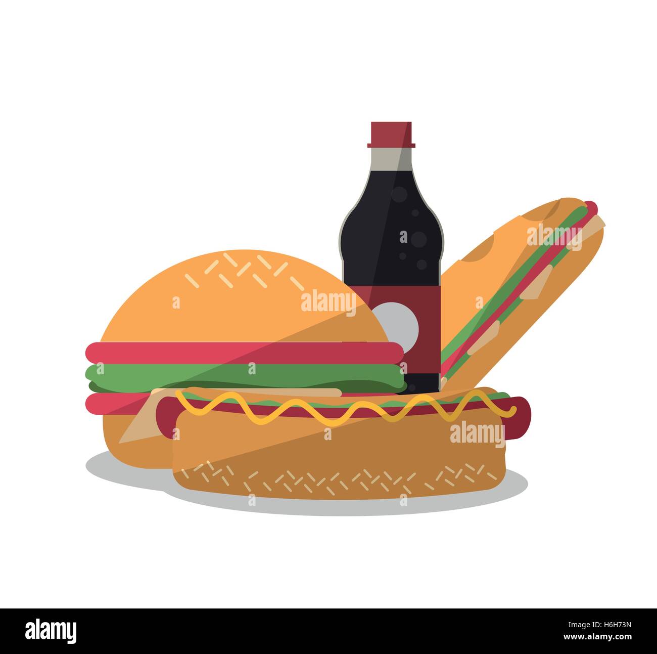 Hamburger and icon set of fast food concept Stock Vector Image & Art ...
