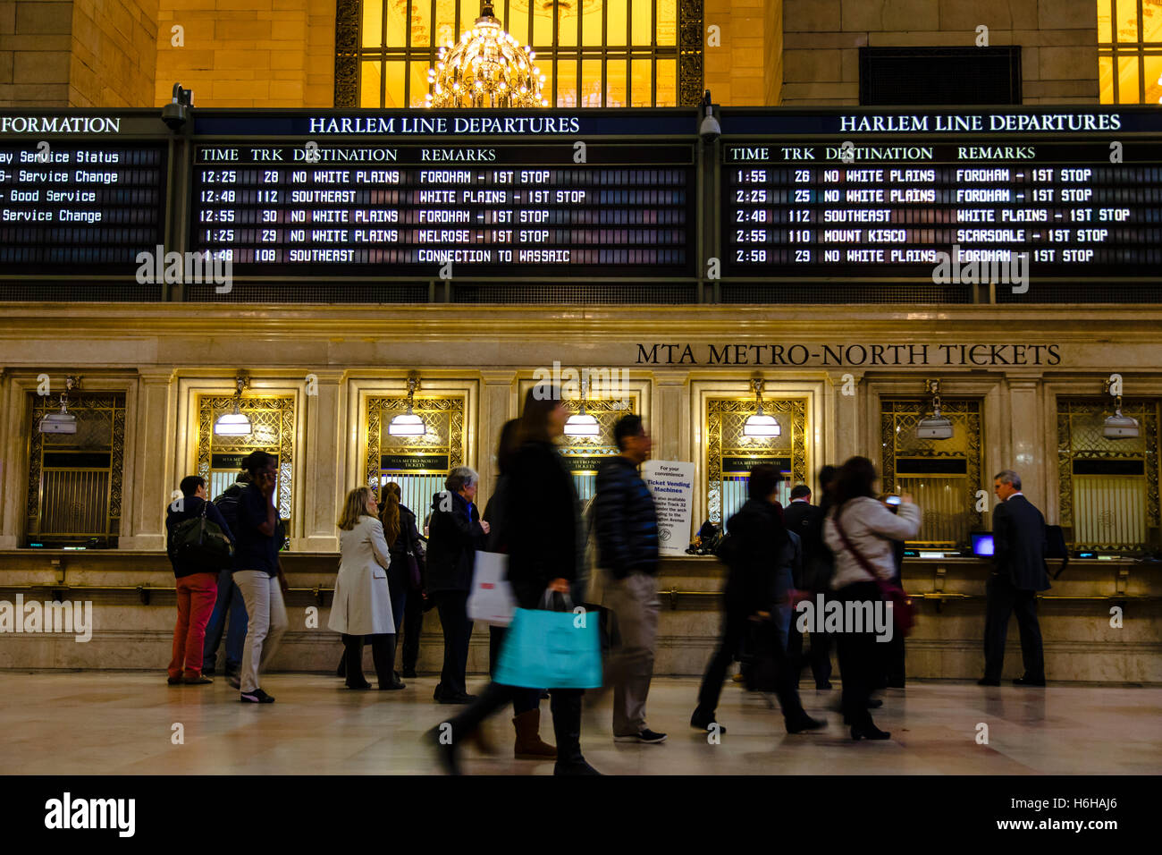 New-York - NOV 13: People buying train tickets in Grand Central Station in New-York, USA on November 13, 2012. Stock Photo