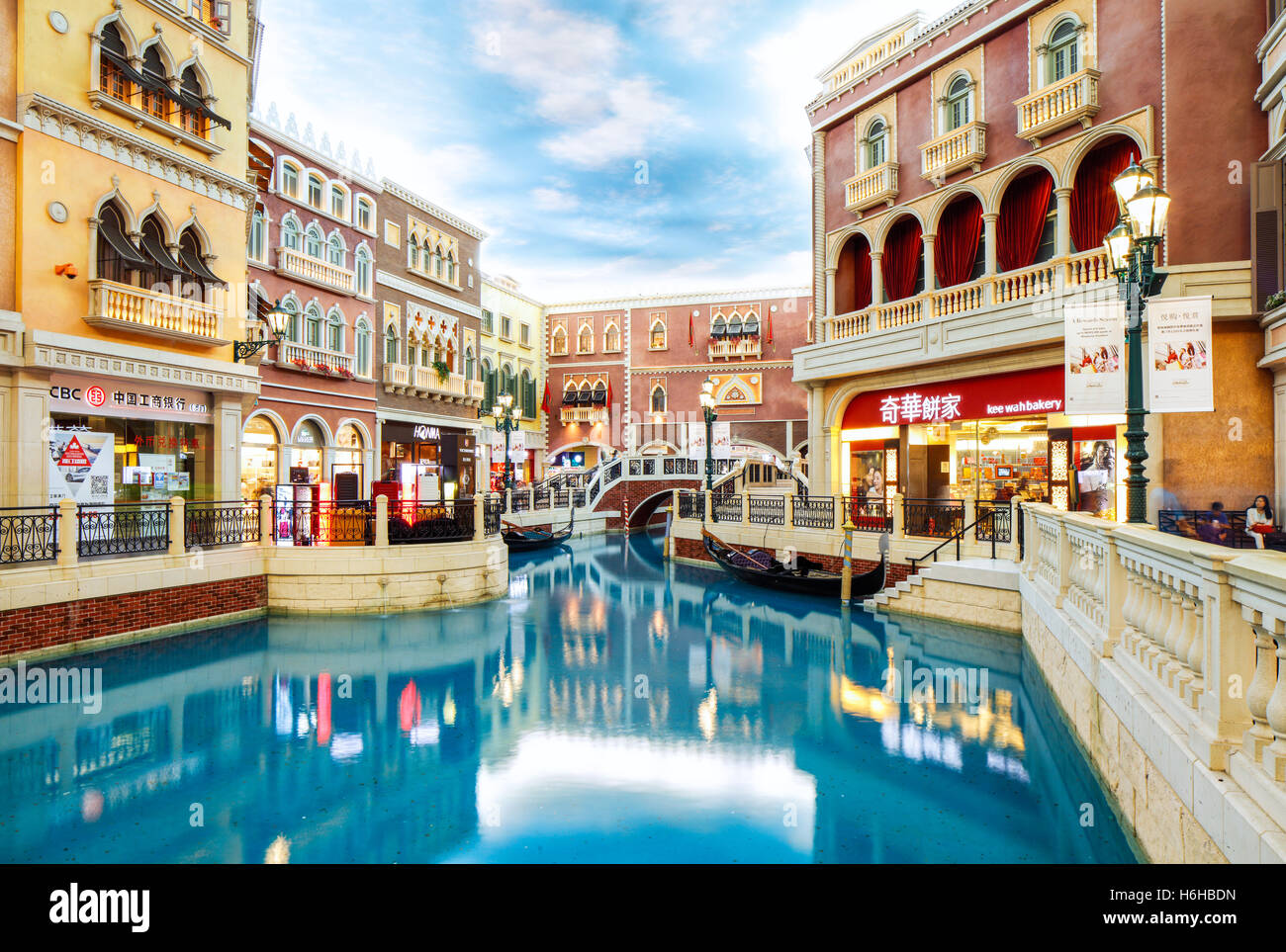 The Grand Canal Shoppes inside the Venetian Hotel, Cotai, Macao. Stock Photo