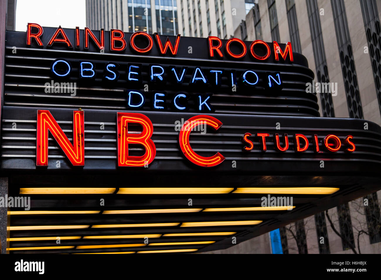 New-York, USA - NOV 20: The NBC logo on the NBC building on November 20, 2012 in New-York, USA. Stock Photo