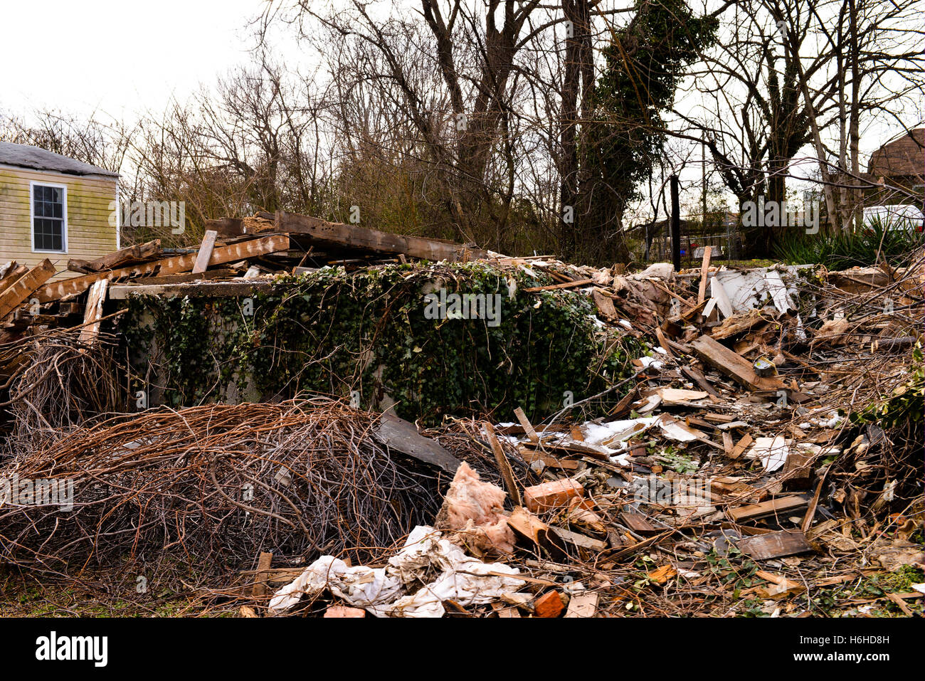 demolition, empty lot, abandoned home, poverty Stock Photo Alamy